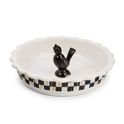 Check Everyday Pie Plate with Pie Bird