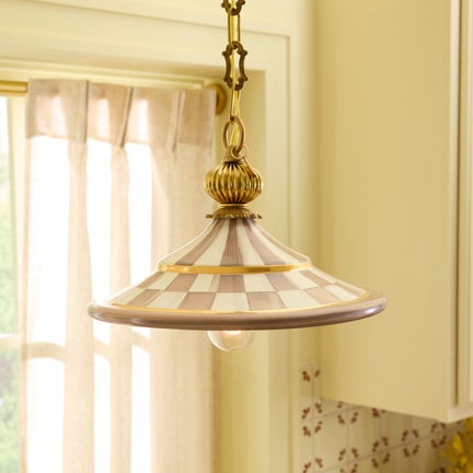 Check Flared Ceramic Pendant Lamp