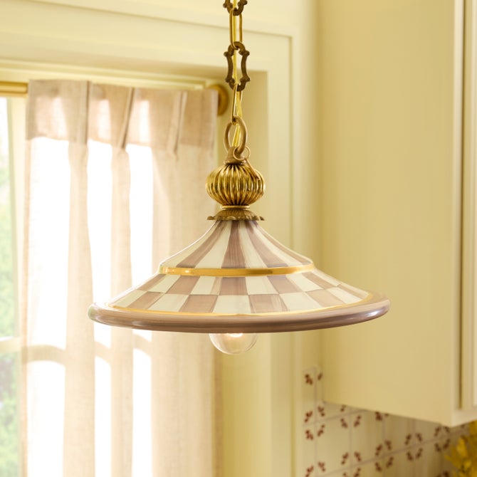 Check Flared Ceramic Pendant Lamp image number 0