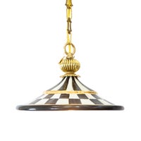 Check Flared Ceramic Pendant Lamp