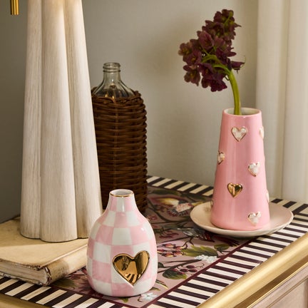 Check Heart Vase Check Heart Vase