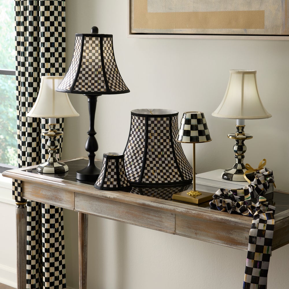 Check Lamp Shade mackenzie-childs Panama imagen 1 Check Lamp Shade mackenzie-childs Panama imagen 1