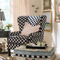 Check Reversible Scalloped Lumbar Throw Pillow