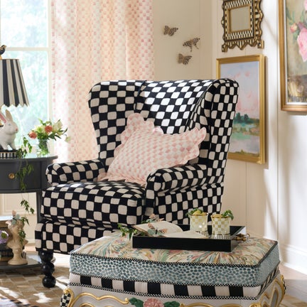 Check Reversible Scalloped Lumbar Throw Pillow