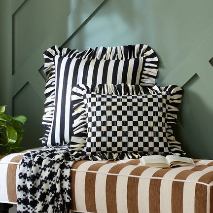 Check Ruffle Pillow