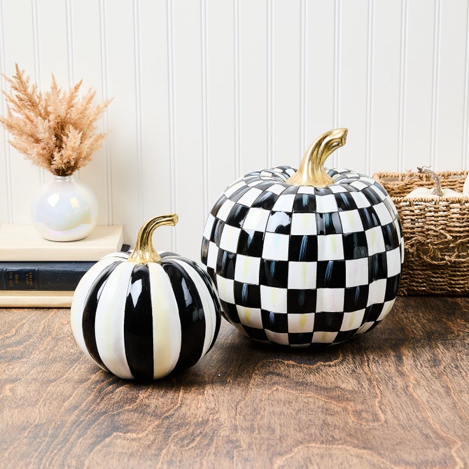 Classic Stripe & Check Pumpkin Set image number 0