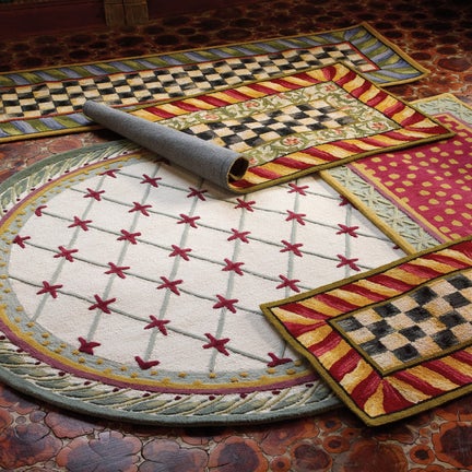 Courtly Check Red & Gold Rug