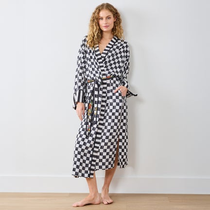 Courtly Flower Market Satin Robe