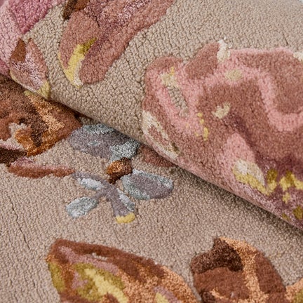 Dusty Rose Floral Rug
