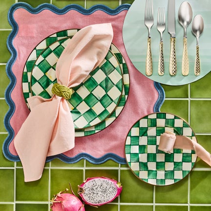 Emerald Check Enamel Dinnerware