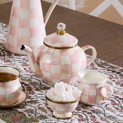 Enamel Check 4 Cup Teapot