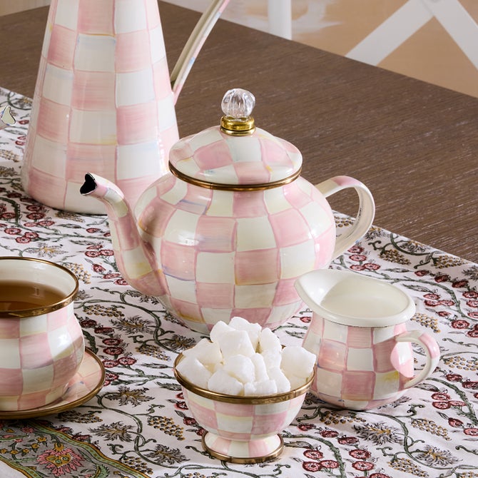 Enamel Check 4 Cup Teapot image number 1