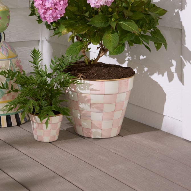 Enamel Check Extra Large Garden Pot image number 1