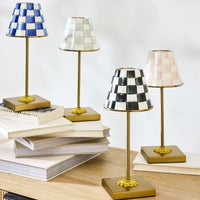 Enamel Check LED Cafe Table Lamp