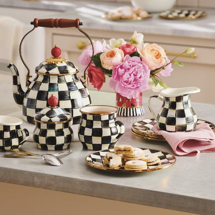 Enamel Creamer & Sugar Set