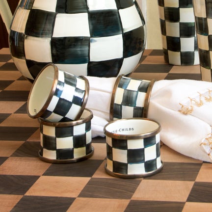 Enamel Napkin Rings, Set of 4