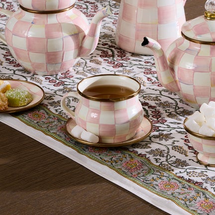 Enamel Teacup & Saucer