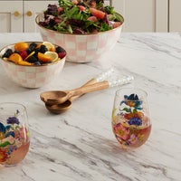 Enamel & Wood Salad Servers