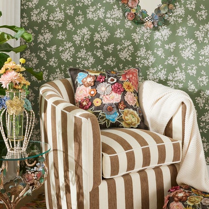 Field Study Embroidered Floral Pillow