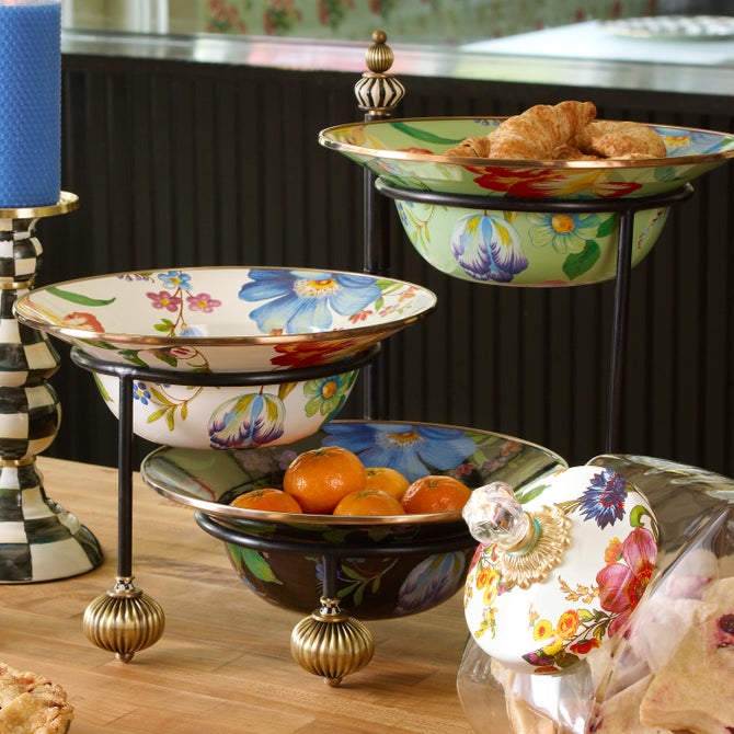 Floral Enamel Serving Bowl image number 0