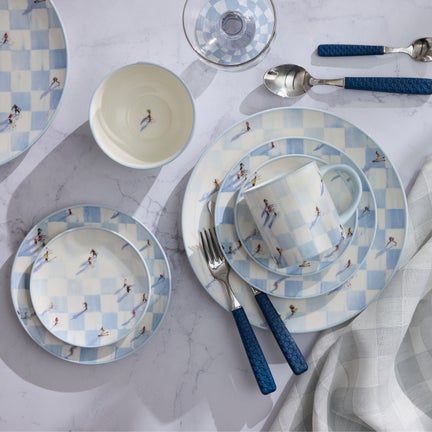 Gray Malin Ski Holiday Dinnerware, Set of 4