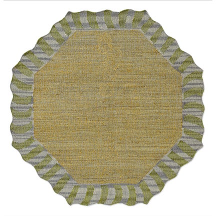 Jute Scalloped Purple & Green Rug