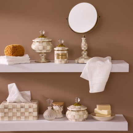 Mocha Check Enamel Bath Collection