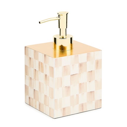 Mocha Check Glass Bath Collection