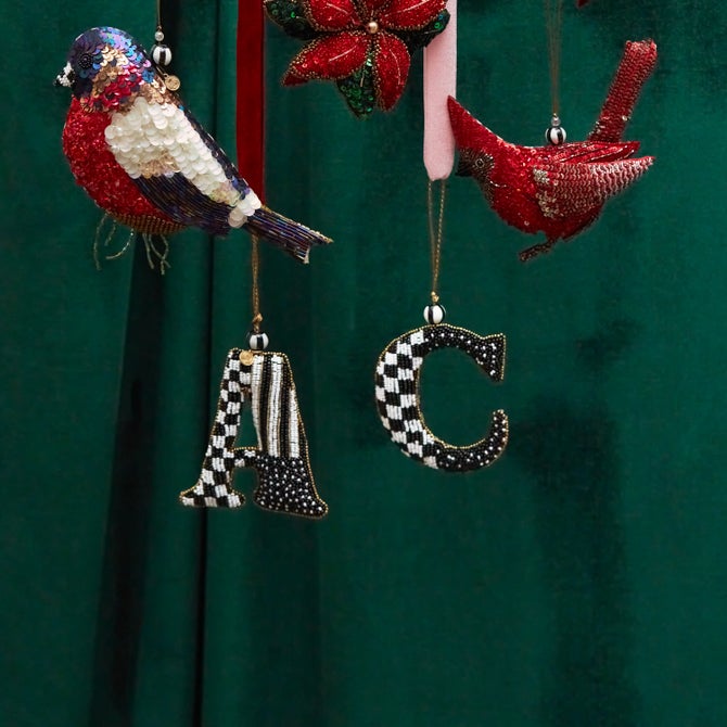 Monogram Beaded Ornament image number 0