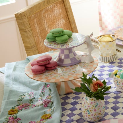 Posie Patch Ceramic Pedestal Platter