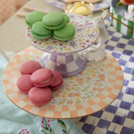 Posie Patch Ceramic Pedestal Platter