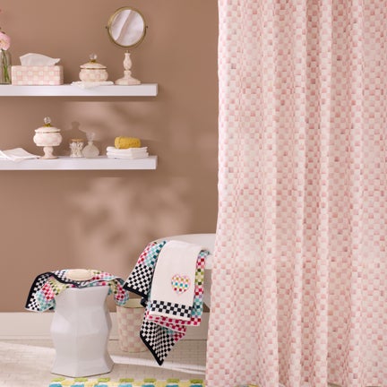 Rosy Check Enamel Bath Collection