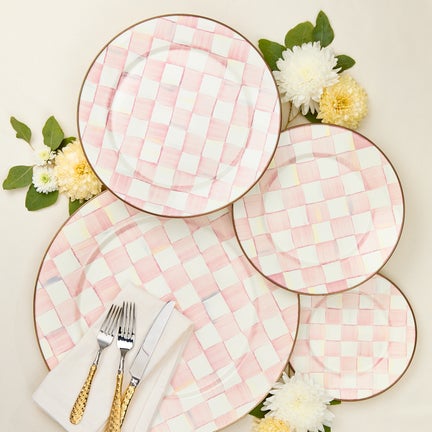 Rosy Check Enamel Dinnerware