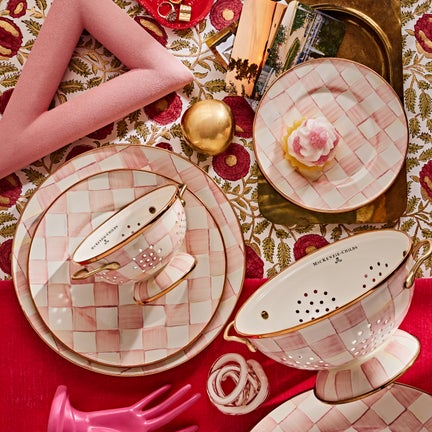 Rosy Check Enamel Dinnerware