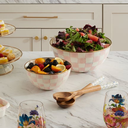 Rosy Check Enamel Everyday Bowl