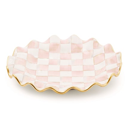 Rosy Check Fluted Ceramic Dinnerware