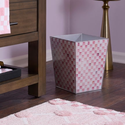 Rosy Check Glass Bath Collection