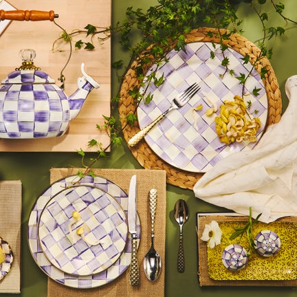 Violet Check Dinnerware