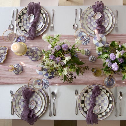 Violet Check Dinnerware