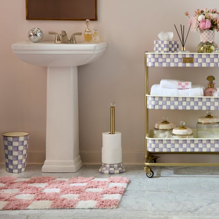 Violet Check Enamel Bath Collection