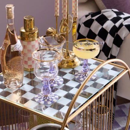 Violet Check Glassware