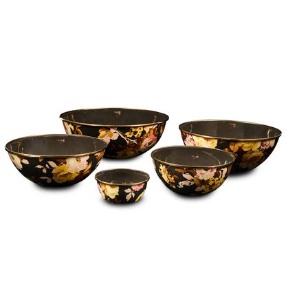 WIld Rose Brown Enamel Everyday Bowl