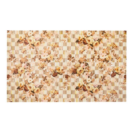 Wild Rose Floral Check Floor Mat