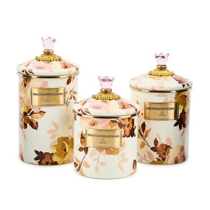 Wild Rose White Canisters