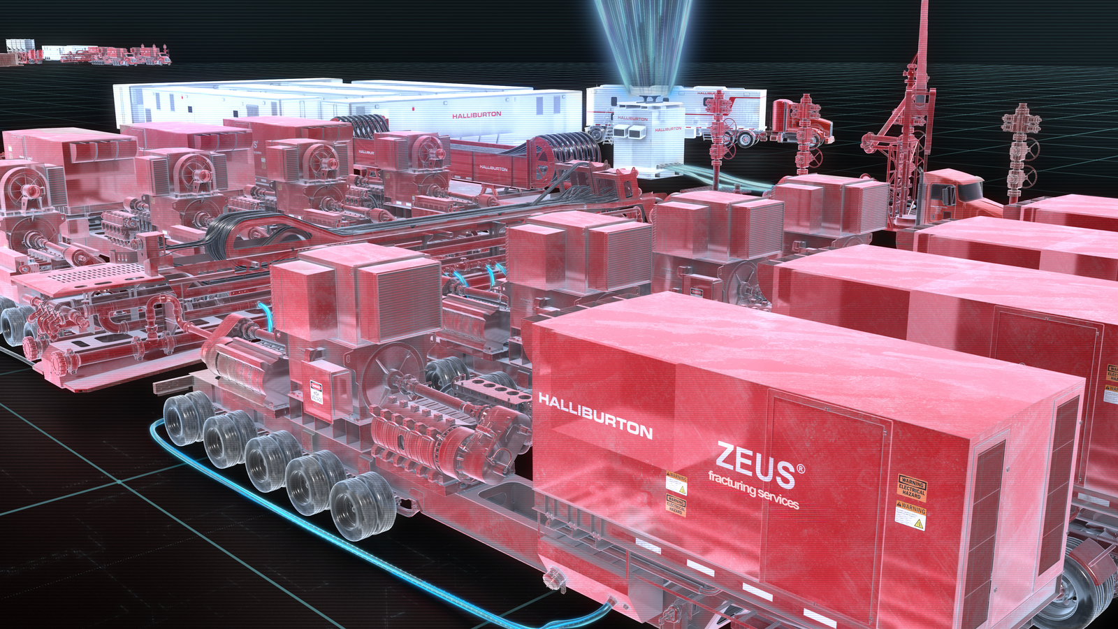 Hologram of intelligent fracturing site, signaling fracturing digitalization.