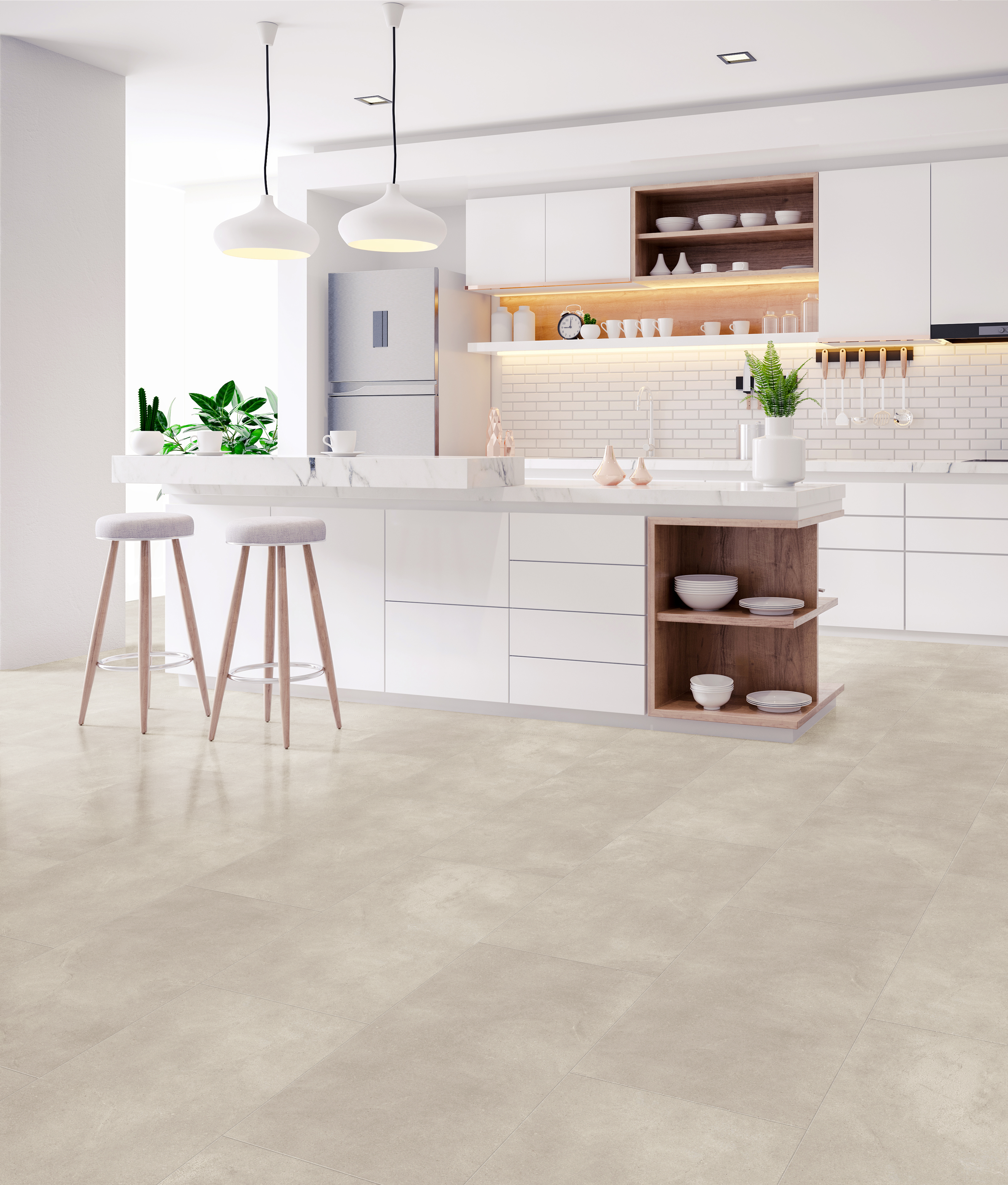 Oyster flooring, shown in a room