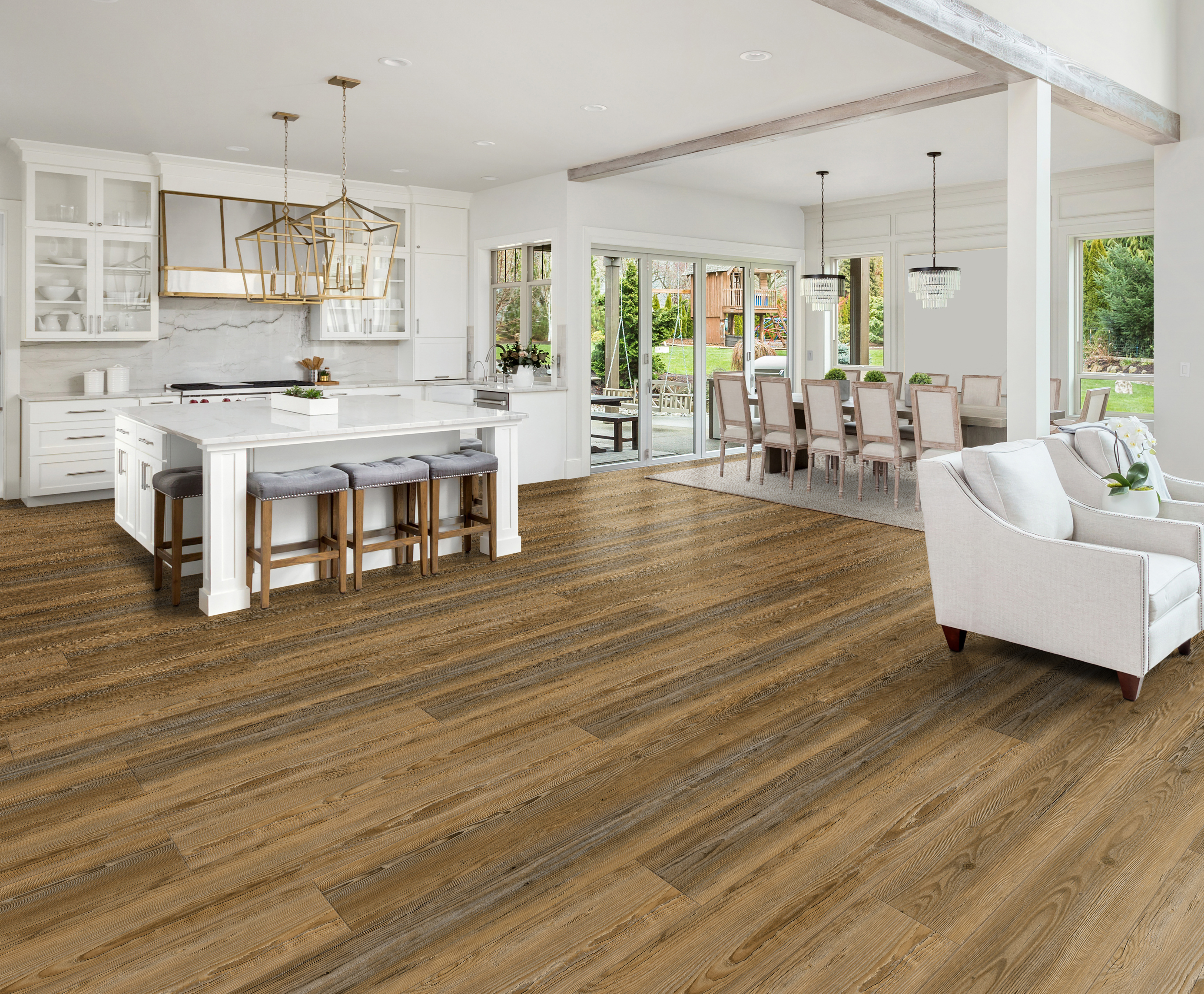 Brown Sugar flooring, shown in a room