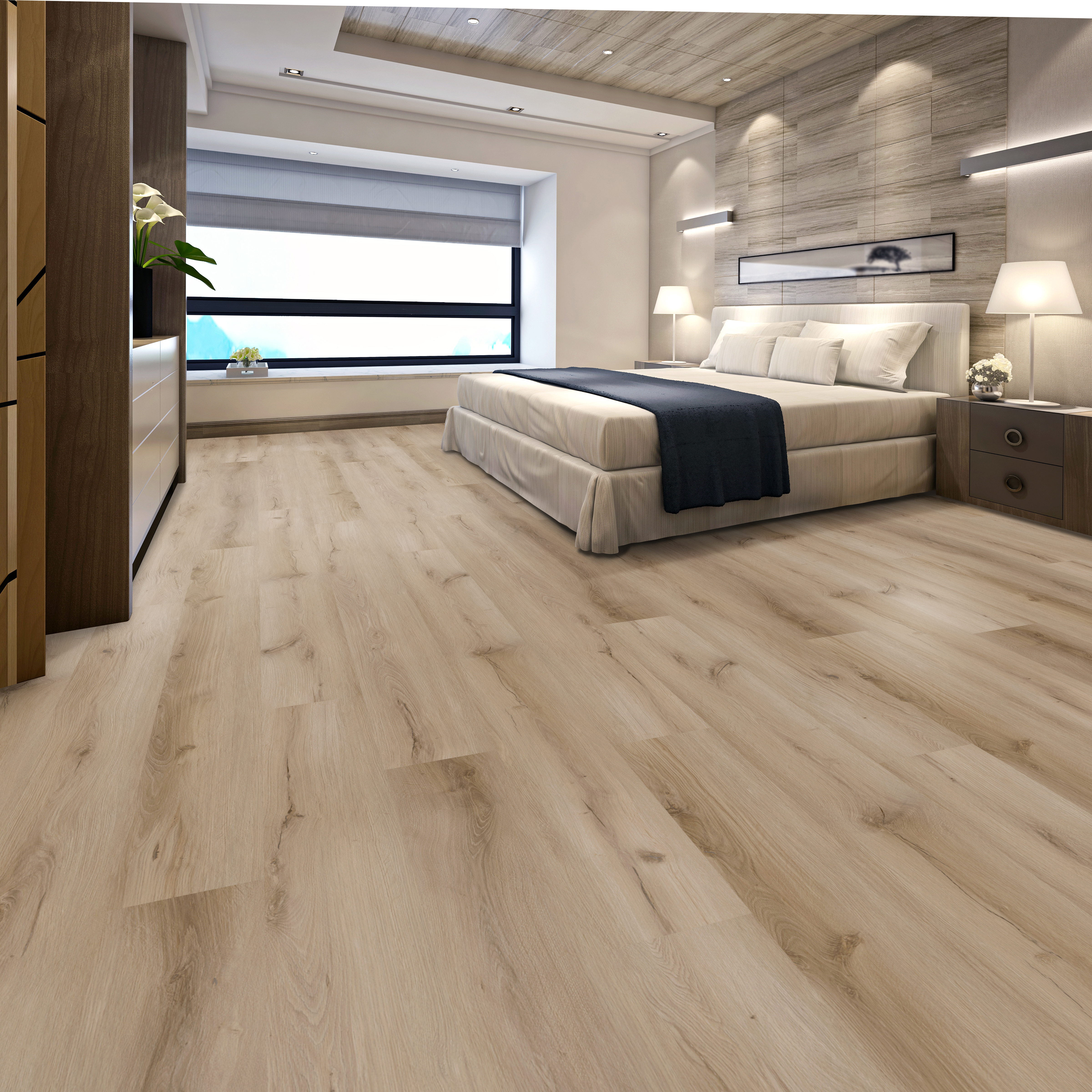 Light Maple flooring, shown in a room