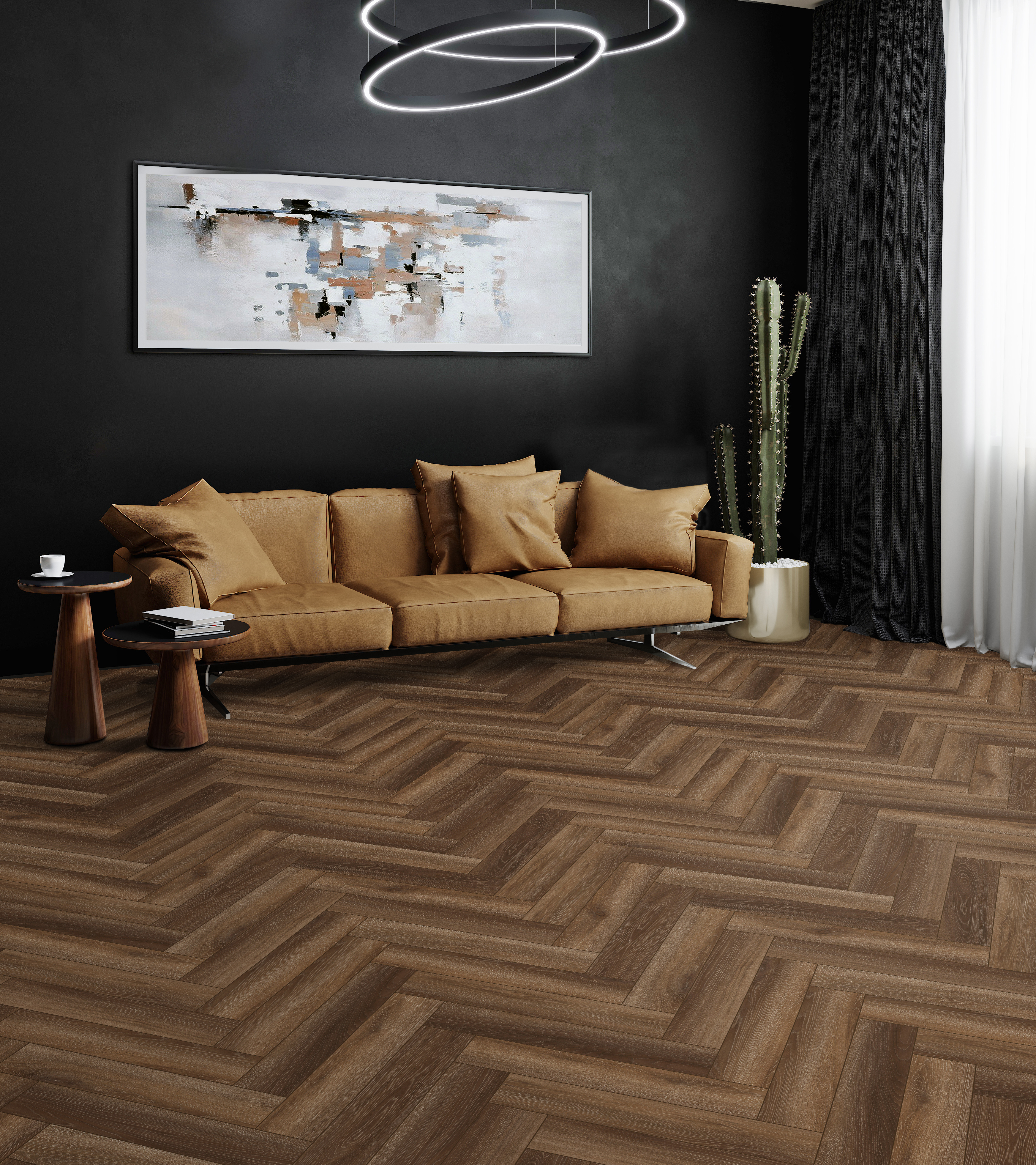 Rosewood flooring, shown in a room