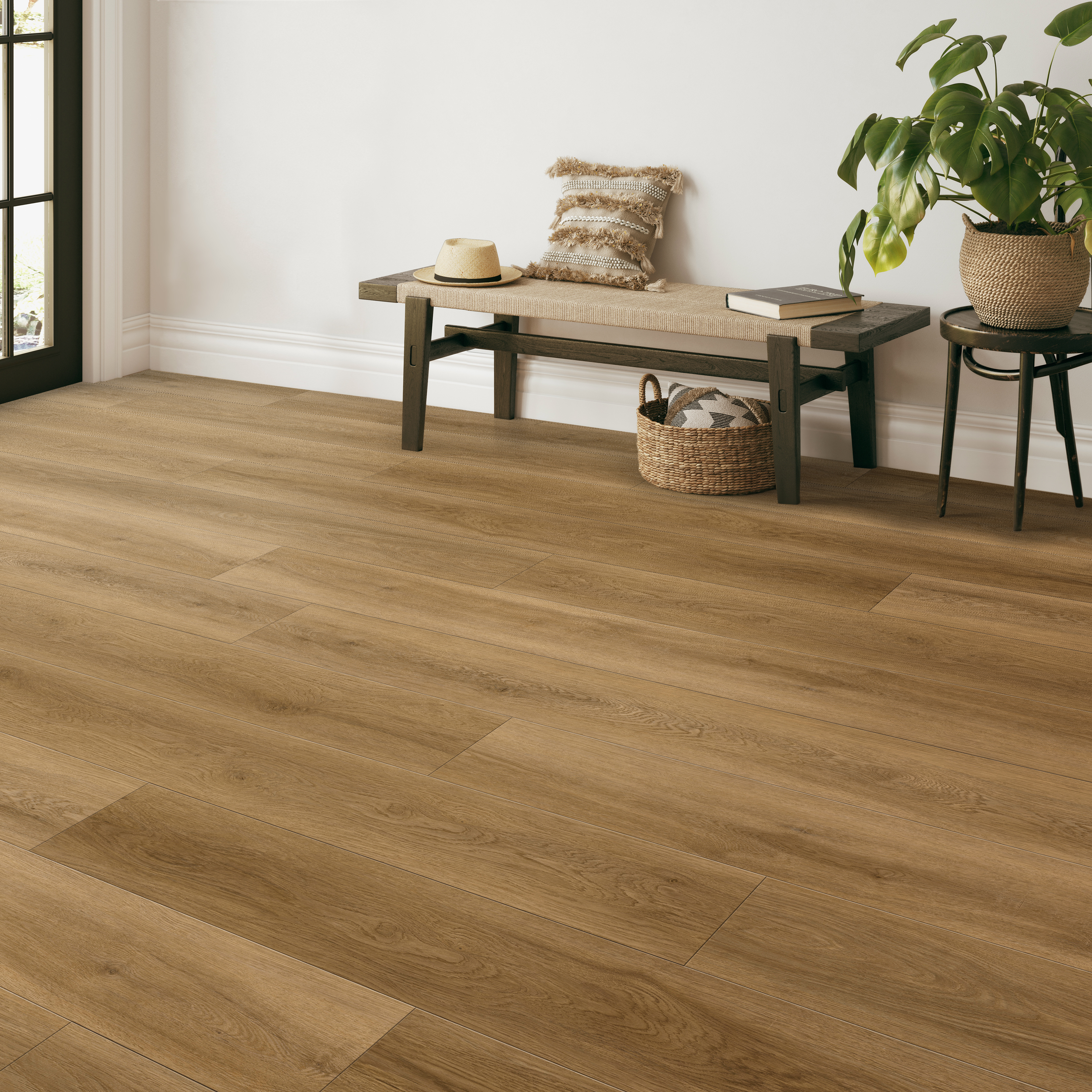 Honey Wheat flooring, shown in a room